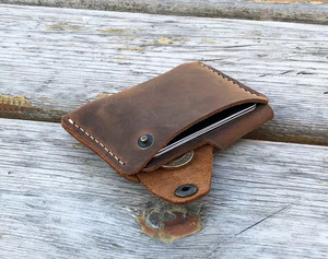 Special Men Slim Leather <b>Wallet</b> Vintage Style Short Length Fold Closure Portable Credit <b>Card</b> <b>Holder</b> Minimalist Design - Product Image 1