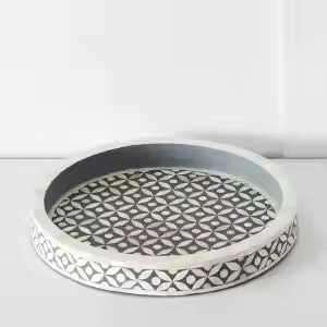 Bandeja de servicio con incrustaciones de hueso para el hogar y el hotel Bandejas de servicio de tamaño personalizado con incrustaciones de hueso de lujo a la venta - Product Image 2