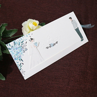 Carte d'invitation de mariage de style coulissant chic avec texte personnalisable Conception de couple romantique