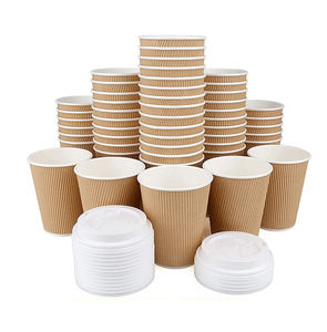 High Quality 12oz Ripple Triple Wall Kraft <b>Paper</b> <b>Cup</b> Customized Designs in Bulk White Black Other Colors Available for Printing - Product Image 1