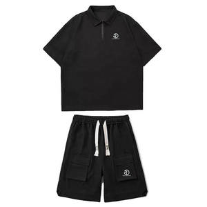 Custom <b>Checks</b> Men Casual 100% Polyester <b>Shorts</b> Sets <b>Short</b> <b>Sleeve</b> T <b>Shirt</b> Solid Wash Tracksuit Set Men's 2 Pieces Sets - Product Image 6