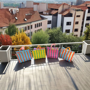 Sacs à provisions en plastique nylon réutilisables écologiques, tissés recyclés, avec fermeture à glissière, impression offset, conception personnalisée, approvisionnement en vrac de l'Inde - Product Image 1