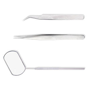 Eyelash Extension <b>Mirror</b> <b>Hand</b> <b>Held</b> Stainless Steel Tweezers And Accessories Custom Packing Silver Color - Product Image 3
