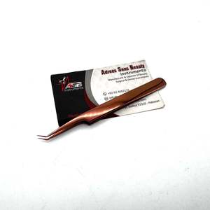 Pince à épiler isolante à 45 degrés en acier inoxydable plasma or rose, impression de logo personnalisée, service OEM durable - Product Image 5