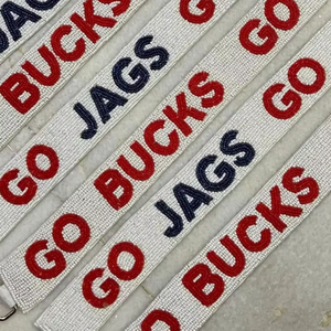 Correa de Bolso Bordada con Cuentas Go Jags Go Bucks, Bolso de Mano para Fanáticos de los Deportes, Cinturón Hecho a Mano con Cuentas Anchas Cruzadas de glowin fashion - Product Image 1