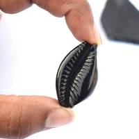 Pierre d'onyx noir naturel coquille de conque pierre précieuse sculptée pour la fabrication de pendentifs de bijoux percés en gros perles de sculpture fantaisie en vrac 20mm
