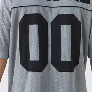 Bold Mesh V-Neck Oversized Look Laid-Back Fit Mesh V-Neck Camisa de malla con cuello en V Boxy Cut para uso diario - Product Image 3