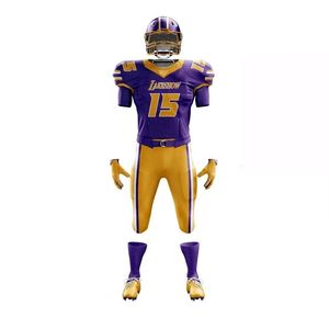 Conjuntos Deportivos de Fútbol Americano Dorados Personalizables, Equipos Bordados de EE. UU., Nueva Llegada, Venta al por Mayor, Pantalones Cortos Transpirables de Secado Rápido con Protección UV - Product Image 3