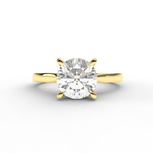 Anillo de Compromiso Solitario Redondo de Oro Blanco/Amarillo/Rosa de 14k OEM con Diamante Cultivado en Laboratorio - Product Image 6