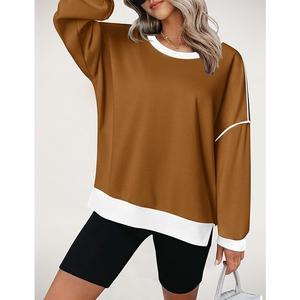 New Collection Luxury <b>Long</b> <b>Sleeve</b> Round Neck Shoulder Slope Solid Comfortable Casual Women's Cotton Sweatshirt From Bangladesh - Product Image 6