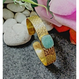 Pulseras de Amazonita con Baño de Oro en Latón, Accesorio de Moda - Product Image 5