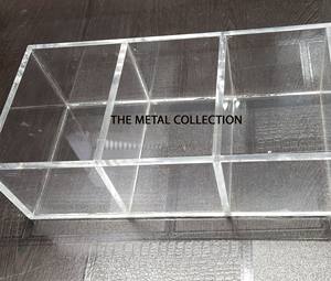 Luxury Rectangle-Shaped <b>Acrylic</b> <b>Storage</b> Tray 3 Compartment Clear Color Stylish Home Kitchenware Accessories Dry Function - Product Image 1