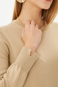 Suéter de cuello redondo para mujer Old Money, Jersey de punto para otoño e invierno, patrón transpirable e informal decorado - Product Image 3