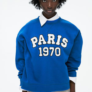 Sweat-shirt pull-over oversize pour femme en polyester premium 400 g/m², couleur nude, manches longues, fabriqué par un fournisseur OEM. - Product Image 3