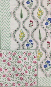 Lit simple en coton doux fabriqué à la main de Jaipur Dohar Artisan Made Traditional Hand Block Printed 100% Cotton Reversible Dohar - Product Image 3