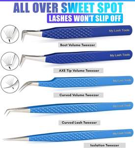 Pince à épiler à pointe incurvée sur mesure, meilleure pince à épiler Volume, isolation droite, extension de cils, outils, pointe à 90 degrés - Product Image 3