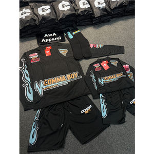 Conjunto de camiseta y pantalones cortos de manga larga para hombre de alto impacto Diseño OEM Conjunto de pantalones cortos informales lavables hechos a medida para hombre - Product Image 6