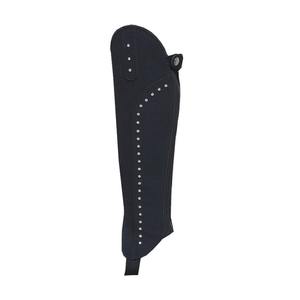 Chaps en cuir suédé sur mesure Fermeture à glissière droite Meilleure qualité Produit équestre noir Demi mini équipement d'équitation - Product Image 2