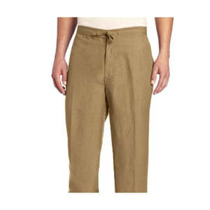 Pantaloni Formali da Uomo Cubavera Beige con Coulisse 100% Lino Antipiega Taglia X-Large Logo Personalizzabile - Product Image 3