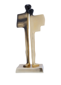 Mesa de escultura de Metal increíble de latón AK con acabado dorado y negro para decoración de sala de estar/Decoración de Hotel - Product Image 3