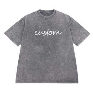 Beatiful Quality Blank Heavy Cotton t Shirt Drop Shoulder Plain Grey Acid Washed Vintage <b>Tshirts</b> Supplier - Product Image 1