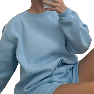 Ensembles OEM de sweatshirts et shorts surdimensionnés en éponge française de haute qualité survêtements décontractés ensembles pour femmes ensemble de survêtement 2 pièces - Product Image 2