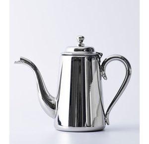 Bouilloire à café et thé en métal, théière en acier inoxydable finition brillante - Product Image 3