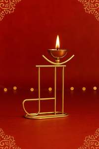 Diya de Latón con Diseño de Maa, Lámpara de Aceite Tradicional para Puja, Kuthu, Vilakku, Decoración del Hogar y Diwali, Deepak Espiritual para Festivales - Product Image 5