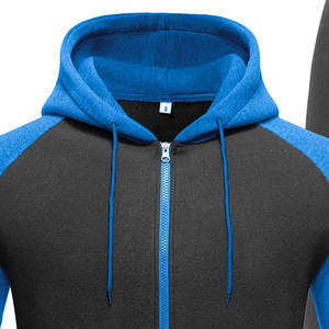 เซ็ตเสื้อมีฮู้ดแบบรูดซิปสำหรับผู้ชายชุดวอร์มผ้าฝ้ายแบบกำหนดเองชุด2ชิ้นระบายอากาศได้ดี - Product Image 3