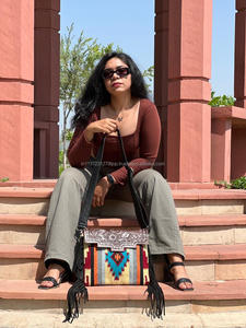 Nouveau sac à main de couverture selle élégant occidental bracelet en cuir usiné sacs latéraux aztèques de haute qualité sac sculpté à la main coloré Vintage - Product Image 2