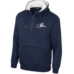 Sweat à capuche unisexe bleu marine Jackson State pour équipe, demi-zip, HBCU, logo personnalisé, tissu polaire - Product Image 2