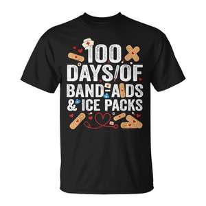 Camiseta de 100 Días de Escuela para Enfermera Escolar, Camiseta Promocional de Celebración de 100 Días de Escuela - Product Image 1