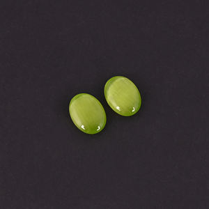 แหวนอัญมณีรูปวงรีทรงหลวมสำหรับทำเครื่องประดับตาแมวสีเขียว - Product Image 2