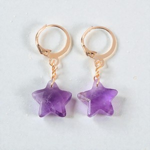 Boucles d'oreilles étoile en argent sterling 925 plaqué or avec améthyste, bijoux faits à la main en pierres semi-précieuses, vente en gros de moissanite - Product Image 1