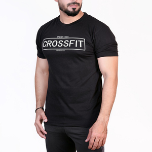 Camiseta con estampado personalizado de 100% algodón para hombre, camiseta ajustada, ropa deportiva informal, ropa de gimnasio de secado rápido, pantalón corto transpirable para Fitness - Product Image 2