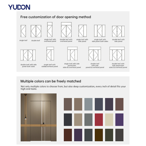 <span class=keywords><strong>Porte</strong></span> <span class=keywords><strong>d</strong></span>'<span class=keywords><strong>entrée</strong></span> pivotante extérieure de luxe YUDON DOOR, design américain, en alliage de zinc, antivol, ignifuge, pare-balles, avec vitrage. - Product Image 4