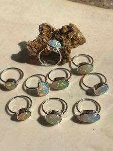 แหวนรูปไข่โอปอลหรูหราสำหรับผู้หญิงเครื่องประดับทำมือเงินแท้92.5 - Product Image 3