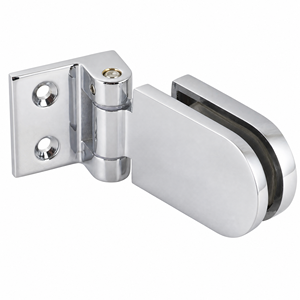 ALLWIN 1013C Charnière murale en laiton massif en forme de U pour porte vitrée avec cache-vis 40x114mm - Product Image 1
