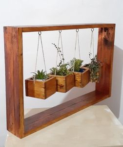 ARTESANÍA maceta de madera Wishing Well maceta decoración de jardín de patio trasero macetas de madera creativas macetas de flores de corteza jardín - Product Image 3