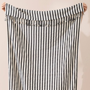 Serviette turque à rayures zébrées, noir et blanc, pour le bain ou les mains - Product Image 2