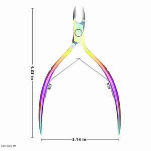 Rainbow color coated Nail Cuticle Nipper High Quality Manicure Tool Nail Cuticle Nipper Professional Stainless Steel Nail Nipper - Product Image 4