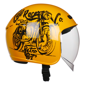 Casque de moto Royce XH26 style vintage, ouvert, homologué DOT, en ABS, avec visière anti-UV à dégagement rapide, design graphique multicolore - Product Image 2