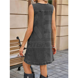 Premium Quality Knitted Casual Knee Length Jeans <b>Romper</b> 100% Cotton Breathable Comfortable Fit Modern Design for Daily Use - Product Image 4