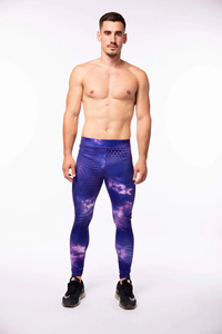 Leggings de sport pour hommes, coupe slim, taille élastique, couleur unie, pantalon de compression de haute qualité, imprimé uni - Product Image 2