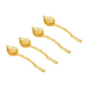Gold Metal Leaf Cup Tea <b>Coffee</b> <b>Spoon</b> For Restaurant Hotel Wedding & Gifting in Bulk Price - Product Image 4