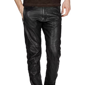 กางเกงหนัง100% คุณภาพสูงผ้าแห้งเร็วแบบลำลองสไตล์ปกติ - Product Image 1