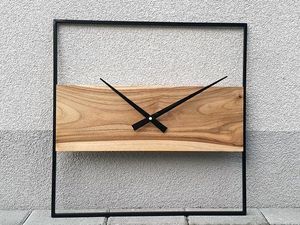 Horloge murale en bois de fer fabriqué à la main à la demande montre de Style industriel rustique pour salon bureau ou café décor à vendre - Product Image 3