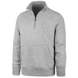 Pull à capuche de golf à col montant en polaire 100% coton uni pour hommes, teint en plaine pour l'hiver - Product Image 1