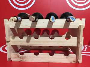 Accessoires de cuisine en bois de pin, porte-bouteilles de vin, porte-vin et barils, lotus bleu - Product Image 3