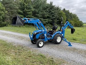 Tracteur agricole 45 CV avec moteur Kubota, benne avant et bras de rétrocaveuse, couleur bleue – Approvisionnement direct usine - Product Image 3